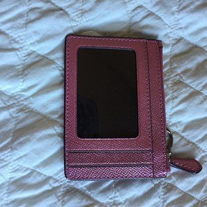 Coach Card Holder with Key Chain, Pink